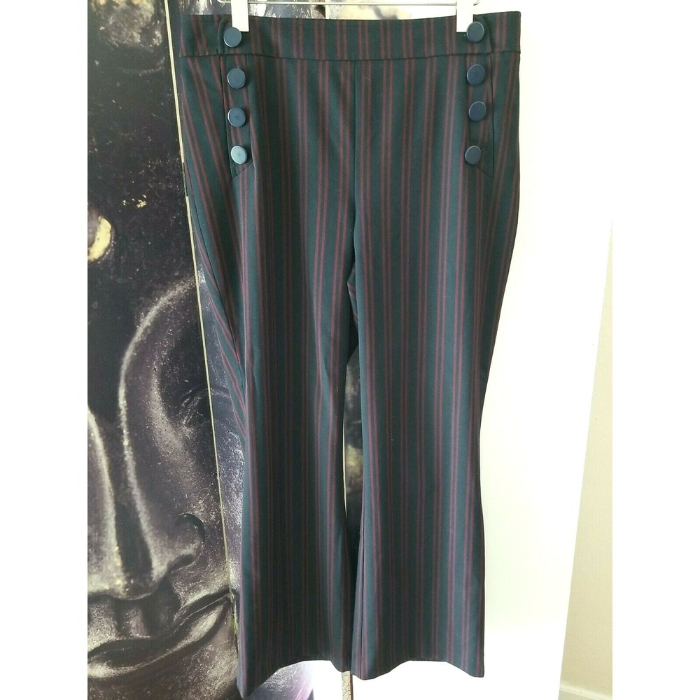 Ann Taylor Loft Womens Pants‎ Size 10 Julie Trouser Blue Red Striped Straight